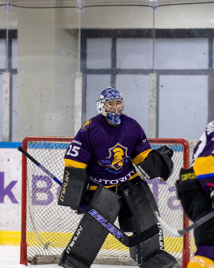 Galaxy goaltender ready in the crease